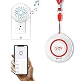 SINGCALL Caregiver Pager Panic Button Emergency Call Button for Elderly Alarm Bell Medical Alert Calling System for Seniors Waterproof Tuya Smart 1 SOS Button 1 Plugin Receiver (only 2.4GHz WiFi)