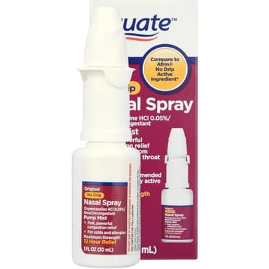 No Drip Nasal Spray, Equate Pump Mist, 12 Hour, Oxymetazoline Hcl, 1 fl oz. (Pack 1)