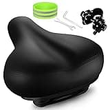 Roguoo Bicycle Seat, Gel Bike Seat Waterproof Bicycle Saddle - Dual Shock Absorbing, Most Comfortable Bicycle Seat Replacement for Mountain Bikes, Road Bikes, Spinning Exercise Bike Seat (Black)