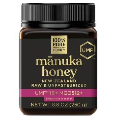 Manuka Honey UMF 15+ (MGO 512+) 100% Pure New Zealand - Certified, Raw 8.8 Ounce (250g) (Pack of 1)