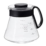 Hario V60 Glass Range Coffee Server, 600ml, Black