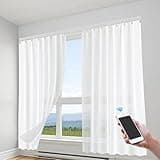 BOPRCSH Smart Curtain Track with Remote Control, Motorized Curtain Rod Smart Electric Drape Track System 88.18lbs Capacity, Motorised Curtain Rail for I-Rail and U-Rail Curtain Tracks