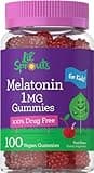 Carlyle Kids Melatonin Gummies | 1 mg 100 Count | Fruit Flavor Gummy | Vegan, Non-GMO, Gluten Free | by Lil Sprouts