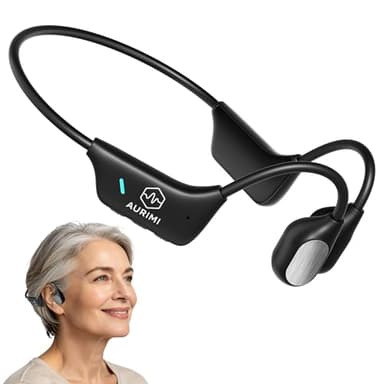 Bone Conduction Personal Sound Amplifier - Open-Ear Design for Comfortable Daily Use, Ultra Lightweight 25g, Up to 10-Hour Battery, IPX5 Water Resistant, No Bluetooth (Black)