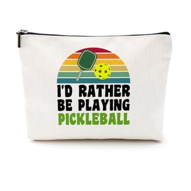 CQM Pickleball Gifts Makeup Bag Pickleball Accessories Cosmetic Bag Pickleball Zipper Pouch Pickleball Lover Gifts for Girls Women Pickleball Fans Player Coaches Coworker Christmas Birthday Gifts