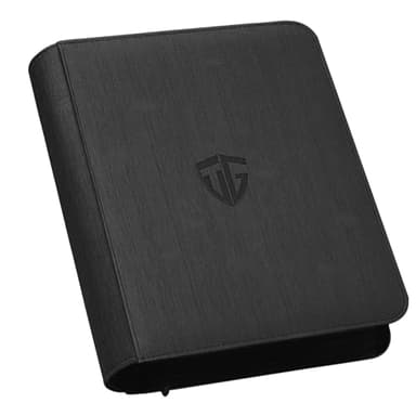 TCGUARD Toploader Binder,Holds 112 Toploaders, 4 Pocket Top Loader Binders for 3" x 4" Rigid Card Holders for Trading Cards or Sports Cards Binders (Black)