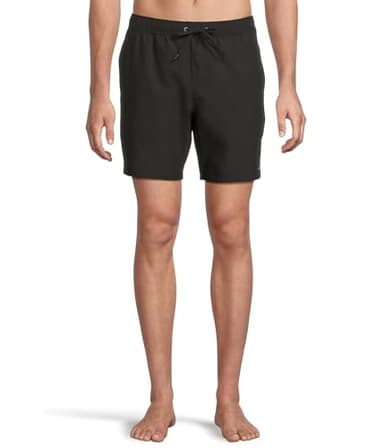 O'Neill Mens Lennox Hermosa Solid Volley 17 Boardshorts, Black, Small