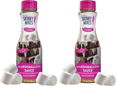 Jordan's Skinny Mixes Sugar Free Marshmallow Sauce Topping, For Drizzling Over Coffee, Lattes, Ice Cream, Yogurt, Oatmeal, Hot Chocolate, Desserts, Zero Calories, Dairy & Gluten Free, Kosher, 12 Fl Oz