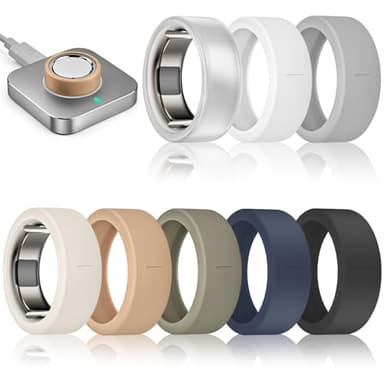 8 Pack Ultra-Thin Ring Covers Compatible with Oura Ring Gen 4/Gen 4 Ceramic/Oura Ring 3 Cover, Anti-Scratch Silicone Smart Rings Protector for RingConn Gen 2/Gen 2 Air/ULTRAHUMAN for Women Men