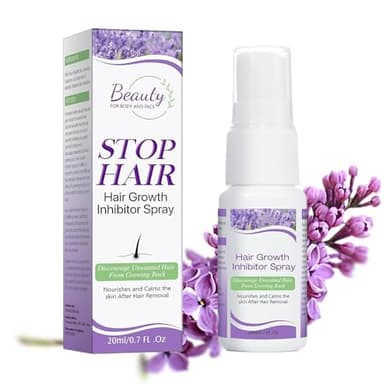 Hair Inhibitor for Face, Permanent Hair Growth Inhibitor Non-Irritating Stop Hair Growth for Body, Bikini, Arm, Armpit, Leg, Slows Hair Regrowth Lavender Flavor