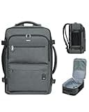 WANDF Travel Backpack For Spirit Airlines Personal Item Bag 18x14x8 with Wet Pocket, 17 Inch Laptop Backpack for Men Women（Grey）