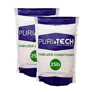 Puri Tech Pool Chemicals 50 lbs Stabilizer Conditioner Cyanuric Acid UV Protection for Swimming Pools and Spas Improves Chlorine Effectiveness