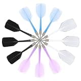 CHGCRAFT 12Pcs 4 Colors Integrated Dart Flight and Shafts Plastic Dart Flights Shaft 2BA Integrated Dart and Flights Plastic Soft Standard Shape One Piece Accessory