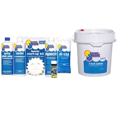 In The Swim Opening Kit and Chlorine Bundle - Pre-Measured Opening Kit for Easy Use - 5 Pound Bucket of 3-Inch Stabilized Chlorine Tablets - Inground and Above Ground Pools Up to 7,500 Gallons
