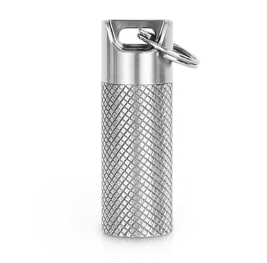 Pill case, Titanium Pill Box Keychain - 100% Waterproof Medicine Organizer, Keychain Pill Container for Emergency Pills, Outdoor Travel Camping