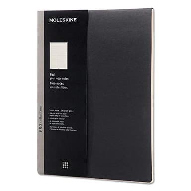 Moleskine Professional Pad, Medium/college Rule, Black Cover, 96 Ivory 8.5 X 11 Sheets