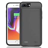 Battery Case for iPhone 6 Plus/6s Plus/7 Plus/8 Plus, Enhanced 10000mAh Rechargeable Charging Case Extended Battery Pack Compatible with iPhone 6/6s Plus/7 Plus/8 Plus (5.5 inch) Charger Clip(Black)