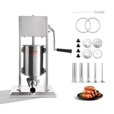 Hakka 2 in 1 Sausage Stuffer, Vertical Sausage Maker and Spanish Churro Maker Machines with 2 Speed, 7LB/3L