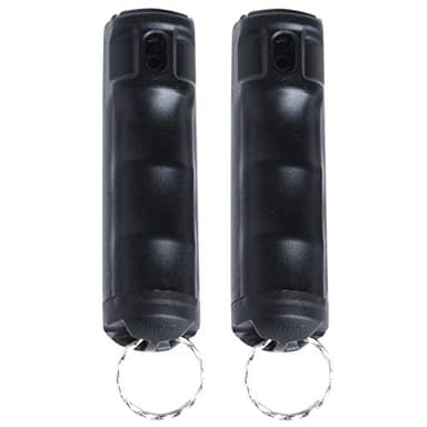Zarc Vexor Police Strength Pepper Spray, Flip-Top Safety Cap, Finger Grip Design, Delivers 20+ Bursts, 10-12 Foot Range, Compact Self Defense, Two Pack, Black