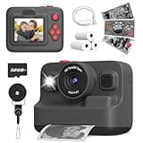 Yehtta Kids Camera Instant Print, Christmas Birthday Gifts for 3-12 Year Old Boys Girls, 2.4in Screen 1080P Kids Digital Camera Toys for Kids Age 3 4 5 6 7 8 9 10 with 3 Rolls Print Paper 32G Card