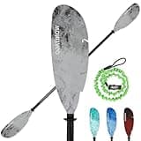 WONITAGO Angler Kayak Paddles Carbon Fiber Shaft and Plastic Blade, Floating Adjustable Fihsing Kayak Oars with Paddle Leash, 230-250cm/90-98 inch, Gray