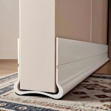 Womwpmt Door Draught Excluder, PVC Door Seal for Protection from Sound, Cold, Moisture and Insects Silicone (White, 36inch)