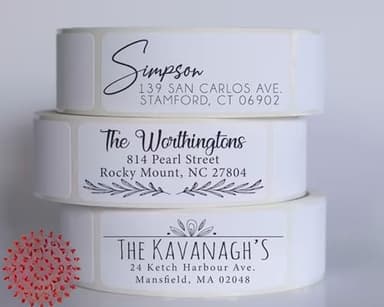 Personalized Return Address Labels - Custom Address Stickers on Rolls (250-500 Labels) (Modern)