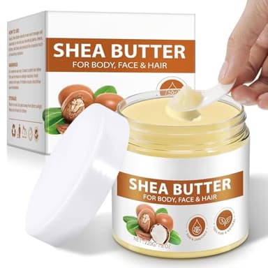 ZIXAOK Organic Raw Shea Butter, 100% Pure & Unrefined - For Intense Moisture on Dry Skin, Hair & Lips, Natural DIY Body Butter Base, Rich in Vitamins A, E, F, 7.8 oz