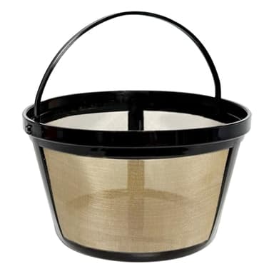 2-PACK Gold Reusable 8-12 Cup Basket Coffee Filter for Mr. Coffee Coffee Makers and Black & Decker Coffee Maker