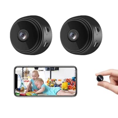 X W EI UNION Secret Camera Spy Camera Room Camera WiFi Home Security Camera Mini Hidden Camera Video Recorder Night Vision Live Feed Playback Phone App Control, 2 Packs