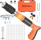 Concrete Steel Nails Gun Tool with 110pcs Round Nails,5 Speed Wall Fastening Rivet Gun Tool Nail Gun Monitor Installation Gun Manual Rivet Nail Gun Household Woodworking