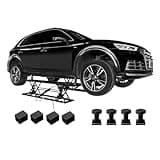 Albott 7000 LBS Portable Car Lift, Heavy Duty Quick Jack with 28" Max Height, Locking Levers & Wheels, Adjustable Scissor Lift for Cars, SUVs, Light Trucks, Garage or Shop Use, Black