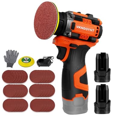 Brushless Small Sander with 36PCS Sandpapers, 2 Variable Speed Cordless Sander (0-500/0-3000 RPM), 2Pcs 3.0Ah Batteries, Mini Compact Electric Sander for Wood, Metal, Paint Removal, and DIY Projects