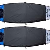 Explore Land Universal Kayak Cockpit Drape Waterproof Seal Cockpit Cover for Indoor and Outdoor 2 Pack - Large 60 x 29 inch, Black