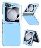 Caka for Galaxy Z Flip 5 Case, Samsung Flip 5 Case with [Hinge Protection] [Screen Protector] Shockproof Wireless Charging Phone Case for Samsung Galaxy Z Flip 5 - Blue