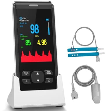 Pulse Oximeter Fingertip HealthTree Handheld Pulse Oximeter Overnight for Adult Kids Rechargeable Oxygen Monitor Fingertip for SpO2 and Pulse Rate Continuous