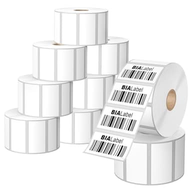 12 Rolls 2" X 1" Thermal Labels, 1300/Roll - Direct Thermal Labels Compatible with Zebra & Rollo Printers, BIAlabel