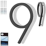 QPMWDBSZ 8 Inch Floating House Numbers, Modern Metal Address Numbers for Outside, Zinc Alloy Black Anti-Rust Mailbox Number with Nail Kit for Garden Front Door Apartment Signage, Easy to Install (9)