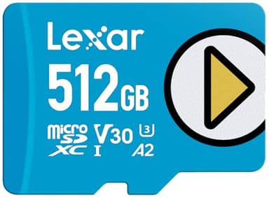 Lexar 512GB Play Blue Micro SD Card, UHS-I, C10, U3, V30, A2, 4K, Up to 160MB/s microSDXC Memory Card, Expanded Storage for Nintendo-Switch 1, Gaming Devices, Smartphones, Tablets (LMSPLBL512G-BNNNU)
