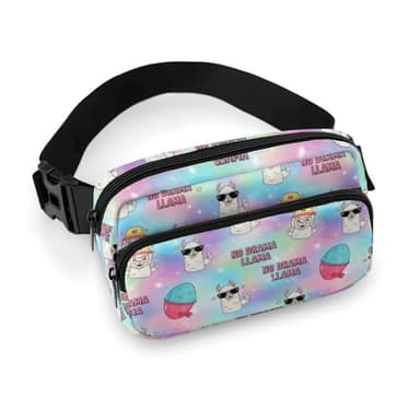 Sports Waist Bag No Drama Llama Crossbody Fanny Pack Running Belt Phone Holder Sling Chest Bag Fashion Waist Packs