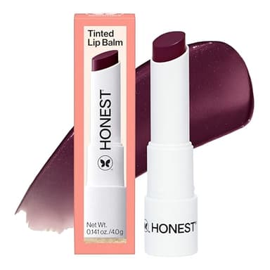 Honest Beauty Moisturizing Vegan Tinted Lip Balm, Antioxidant-Rich, Acai Extracts Avocado Oil, Paraben and Cruelty-Free, Plum Drop