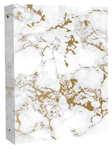 bloom daily planners 1-Inch 3 Ring Binder for School, Office, Home - Decorative 1” Binder Organizer for Standard Letter Size Paper (10" x 11.5”) - Gold Marble