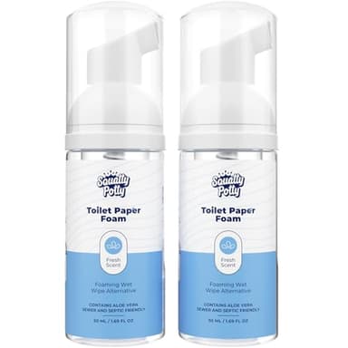 Squatty Potty Toilet Tissue Paper Foam Instant Wet Wipe Alternative - 2 Pack, 50 ml, 1.69 Fl Oz