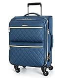 BAGSMART Softside Expandable Luggage Airline Approved with Spinner Wheels, 20 Inch Carry On Luggage 22x14x9 with TSA Lock, Quilted Rolling Suitcases for Women, Navy Blue
