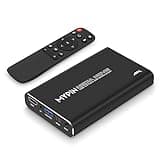 4K@30hz USB3.0 HDMI Media Player Support 2.5" SATA HDD with HDMI/AV/Optical Output, Portable H.265 MP4 Player for Videos/Music/Photos from USB Drive/SD Card/4 GB Internal or Up to 8TB External HDD