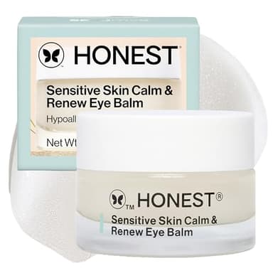 Honest Beauty Sensitive Skin Calm Renew Eye Balm, Moisturizing, Firming, Hypoallergenic, Fragrance-Free, Vegan, 0.5 oz