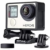 GEPULY Frame Mount Protective Housing Case with Bracket Accessories and Lens Cap for GoPro Hero 3, Hero3+, Hero 4 Black Silver Cameras
