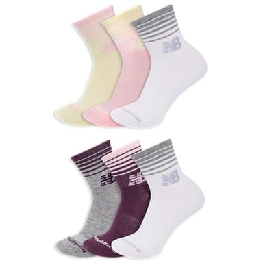 New Balance Men's and Women's Performance Cushioned Ankle Socks - 6 Pairs - Moisture Wicking, Assorted 2, Medium