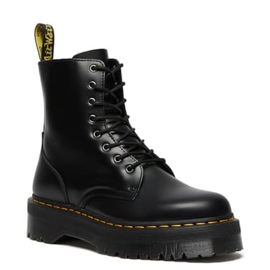 Dr. Martens, Jadon 8-Eye Leather Platform Boot for Men and Women, Black Polished Smooth, 11 US Women/10 US Men