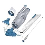 KOKIDO Rechargeable Handheld Pool Vacuum Set with Adjustable Pole and 2 Interchangeable Brush Heads, for Above Ground Pool, Hot Tub, Spa and Small Pools to 20ft, Cordless, Spot Clean XTROVAC 110